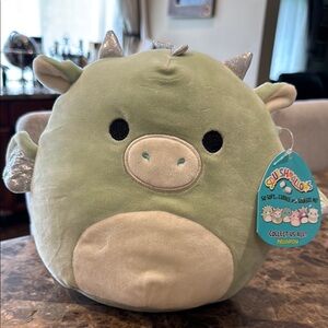 Squishmallows Green and Cream Plush Toy Drew the Dragon